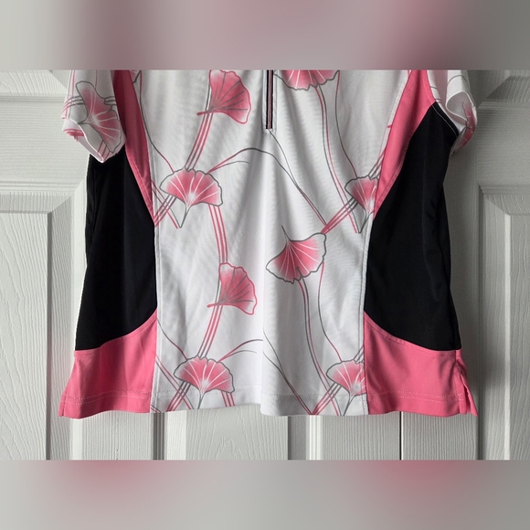 NWOT Monterey Club Polo Golf Pink and Black Floral Top Size XL - Picture 4 of 11
